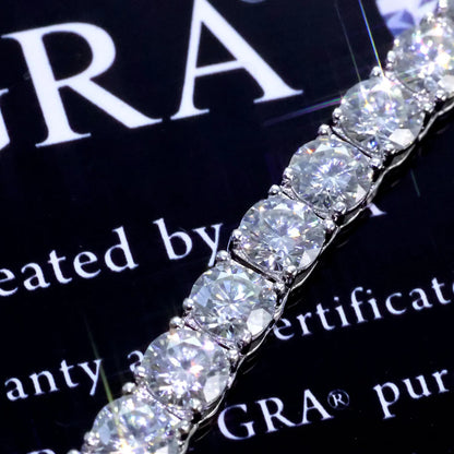 Luxur Jewelry 925 VVS 2/3/4/5MM Width Moissanite Tennis Necklace Pass Diamond Test Bling Iced Sterling Silver Chain with Gra
