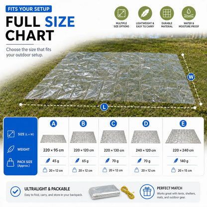 Four Season Ultralight Transparent Tent Groundsheet Waterproof Moisture Proof Camping Footprint Foldable Reusable Outdoor Tarp