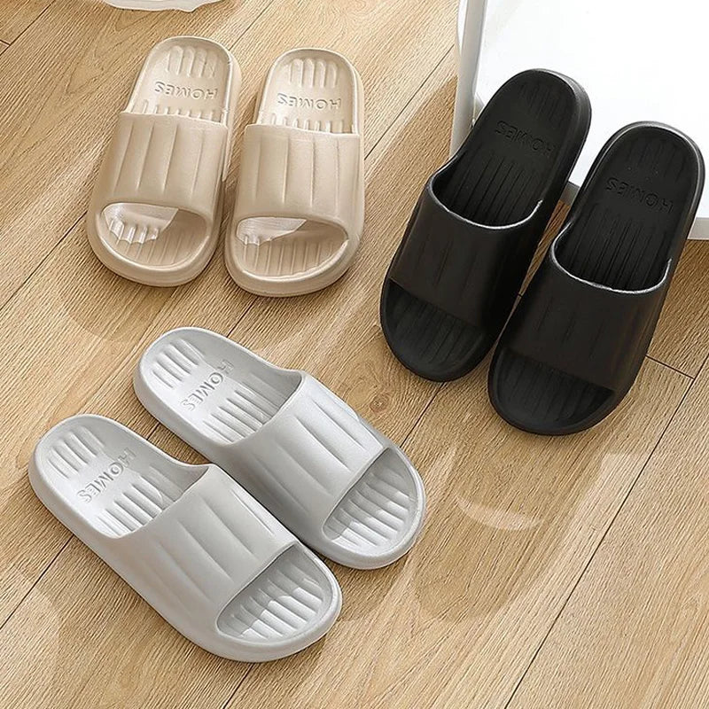 Men Summer Concise EVA Slippers women Soft Home Slides Couples Bathroom Non-slip Sandals Couple Comfortable Outdoor Beach Shoes