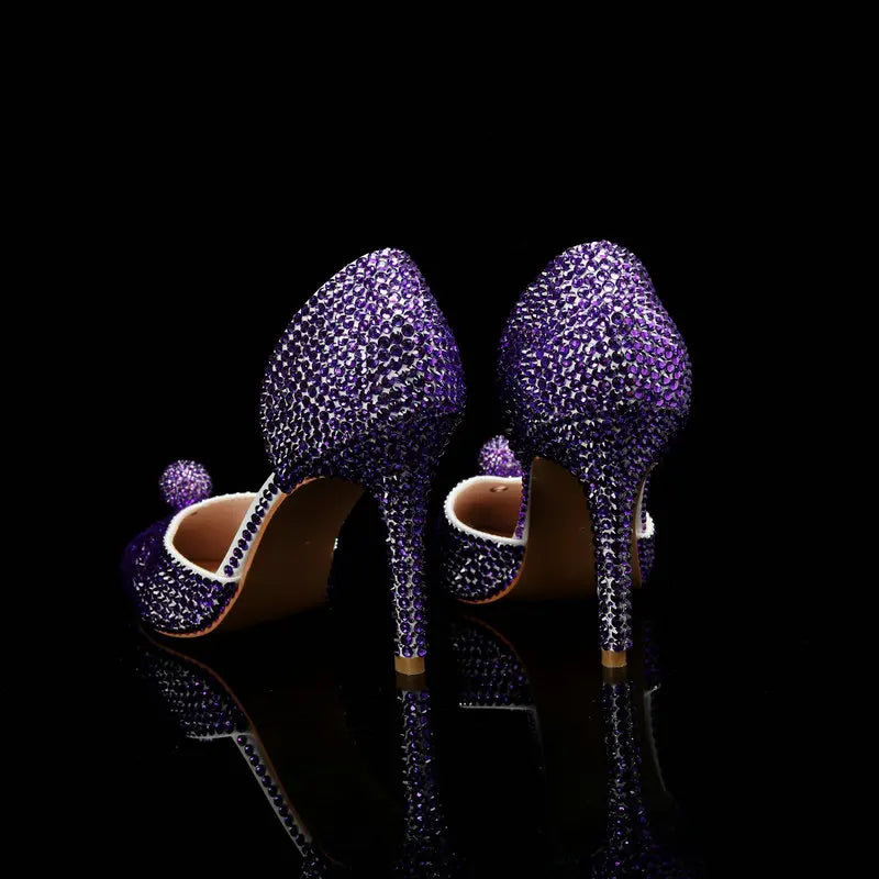 Ins Fashion Runway Show Luxury High Heel Color Hot Diamond Gradient Women'S Shoes Sandal Blingbling Wedding Shoes Dinner Pumps