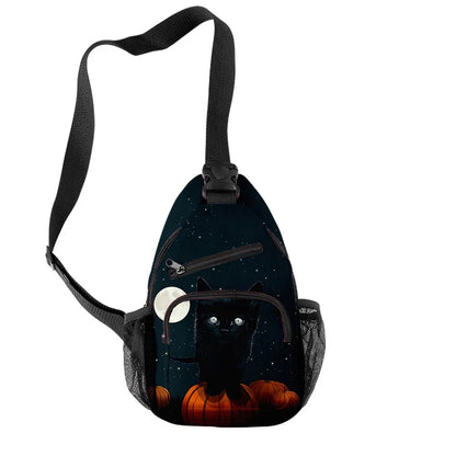 Fashion Youthful Halloween Skeleton Boys/Girls 3D Printed Chest Bags Oxford Waterproof Sports Crossbody Travel Bag Shoulder Bags