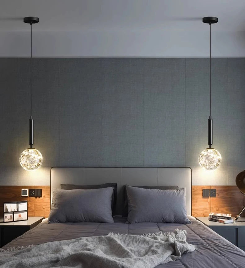 1 PC Modern Home Decor LED Lights Bedroom Lamp Bedside Pendant Light Lamps LED Chandeliers Hanging Light Indoor Lighting