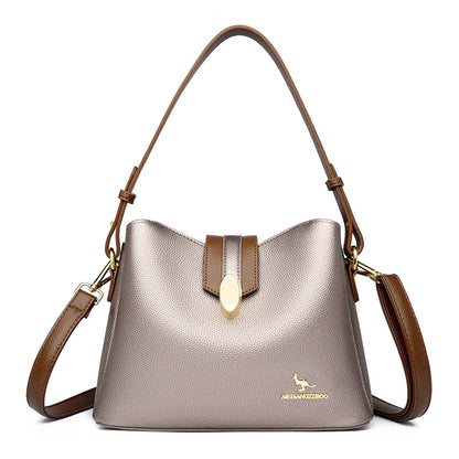High Quality Leather Tote for Ladies Luxury Casual Women Designer Shoulder Crossbody Sac Female Worker Bolsas Handbags and Purse