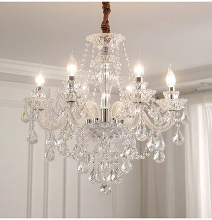 Luxury Home Crystal Chandeliers Villa Lighting for Living Room Decorate LED Ceiling Pendant Lights Indoor Hanging Lights Fixture