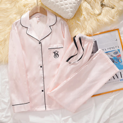 Victoria's Secret Suit Womens Silk Satin Pajamas Set Short Sleeve Shorts Sleepwear Loungewear Soft Breathable Button Down Pyjama