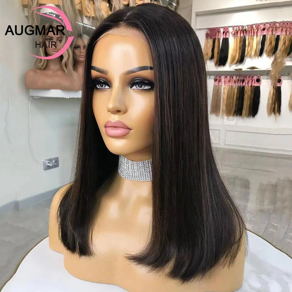 Ash Blonde 360 Lace Front Wig Brown Highlight Bob Wig Human Hair 13x6 HD Lace Frontal Wig Straight Lace Front Human Hair Wig