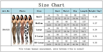 Doyerl Leopard Print Women's Jumpsuits and Rompers Sleeveless Halter V-neck Backless Ruched Skinny Club Party One Piece Overalls