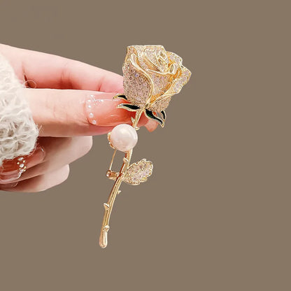 Elegant Crystal Bauhinia Brooches for Women Fashion Rhinestone Bouquet  Brooch Wedding Jewelry Clothing Coat Lapel Pins
