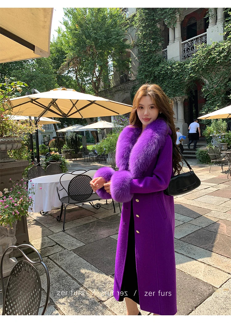 Real Fox Fur Collar Women Natural Fur Scarf And Cuff Set Luxury Women Coat Jacket Fur Shawl Neck Warm Scarves Fashion Fur Shawl