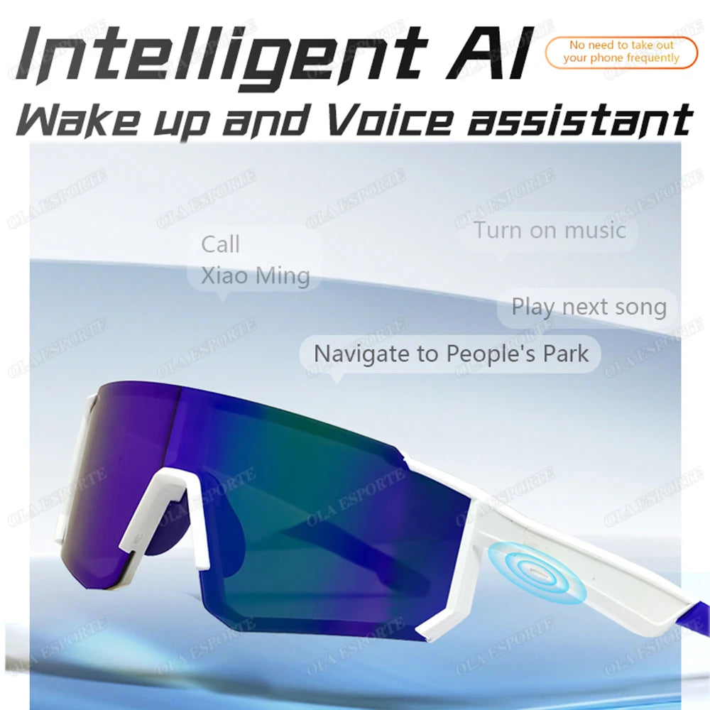 2026 New Smart Glasses Bluetooth Call Audio Music Player Glasses Smart Sunglasses UV Anti Glare Man Glasses for Outdoor Cycling