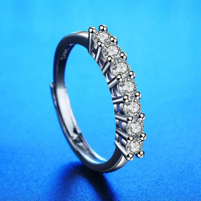 925 Sterling Silver Ring Heart AAA Zircon Open adjustable Engagement For Women Wedding Fashion Jewelry Party Gifts