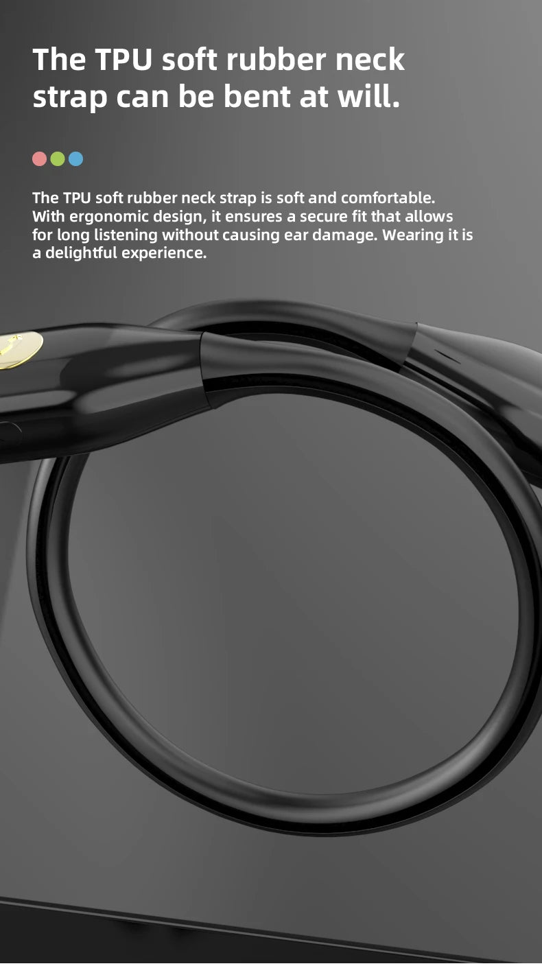 KEBIDUMEI Bluetooth 6.0 Neckband Headphones Support Wired /BT/TF/FM Radio 4 in 1 Gaming Headsets Wireless Earphones Earbuds