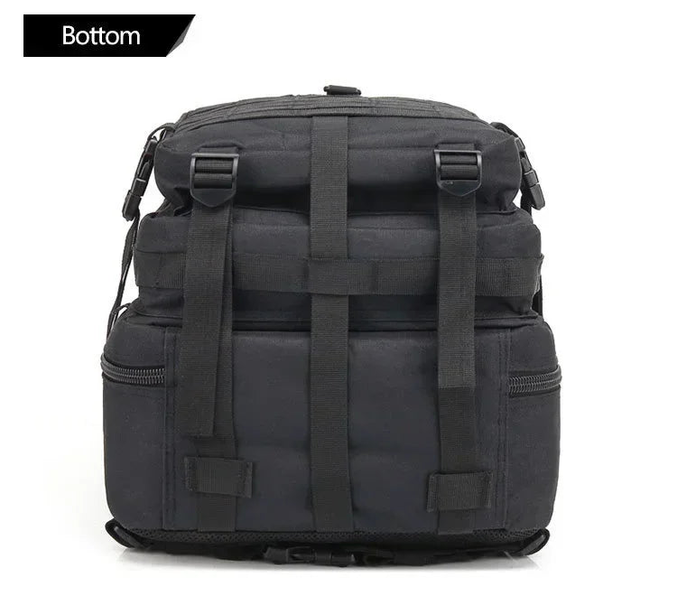 45L Tactical Fishing Backpack Molle Water Resistant Outdoor Tackle Bag Large Capacity Storage Camping Hiking Travel Rucksack Trekking Men Women Anglers Fishermen Rod Reel Gear Durable Multi Pocket Wear Resistant Lake River Se