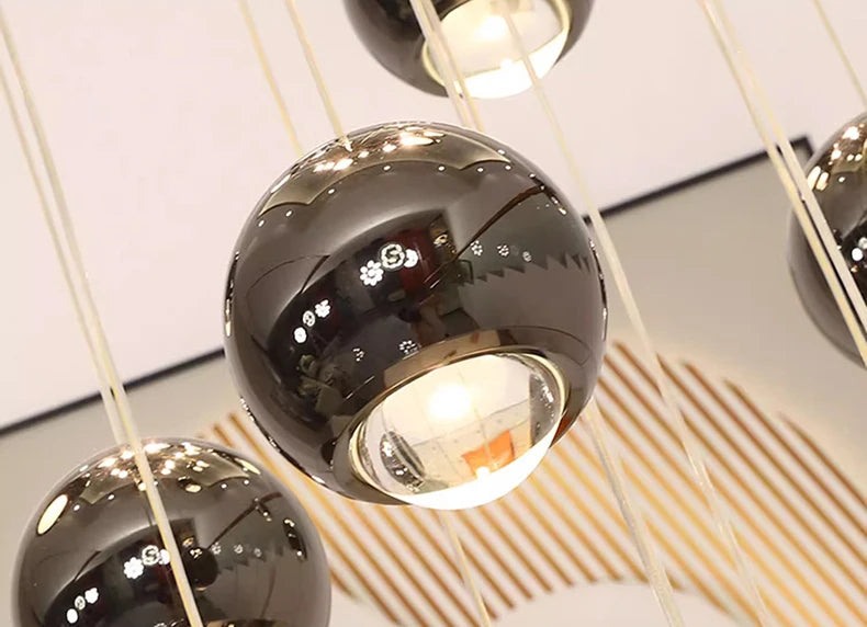 Modern Home Decor LED Lights Pendant Light Lamps for Staircase Chandeliers for Living Room Hanging Light Indoor Lighting