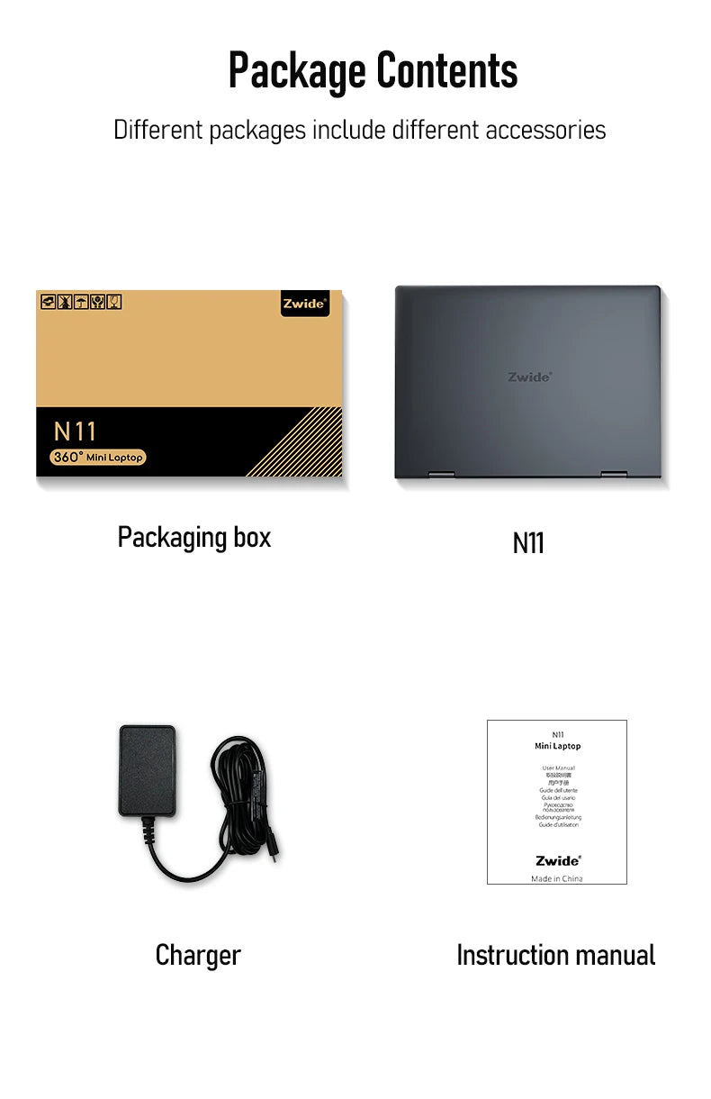 Zwide N11 Mini Laptop 10.5-inch Core i5-1235U Slim Business Office Portable Pocket Tablet PC