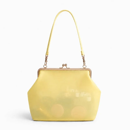 2026 Retro Leather & Straw Woven Bag – Kiss Lock Frame Shell Clutch, Large Capacity Shoulder Tote for Commute Beach Evening