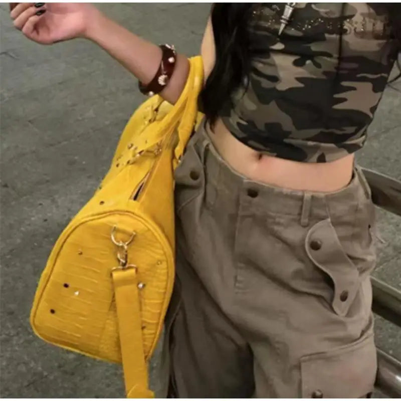 Luxury Large-capacity Travel Handbag For Women Versatile Crocodile Pattern Crossbody Bag Fashion Diamond Design Commuter Bag