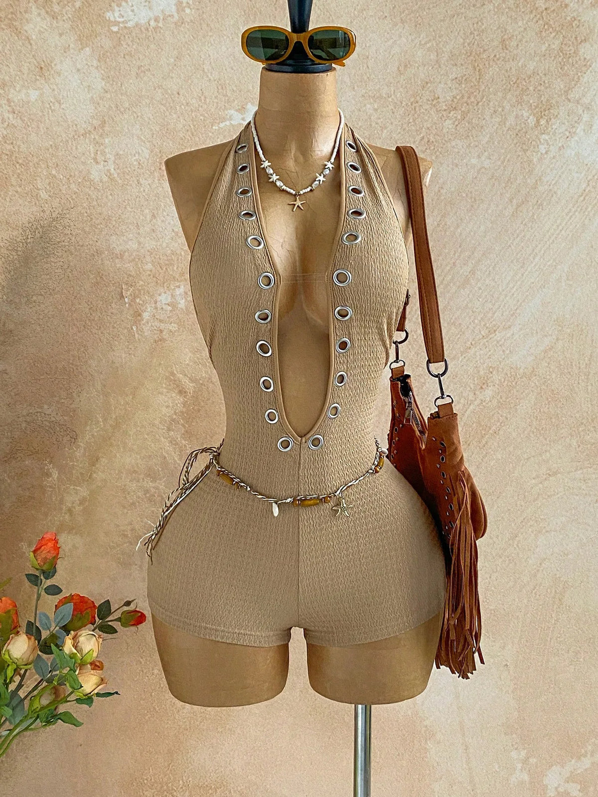 Sexy Halter Jumpsuits 2026 Summer Fashion Clothes Women One Piece Elegant Luxury Bodycon Club Party V Neck Jumpsuits