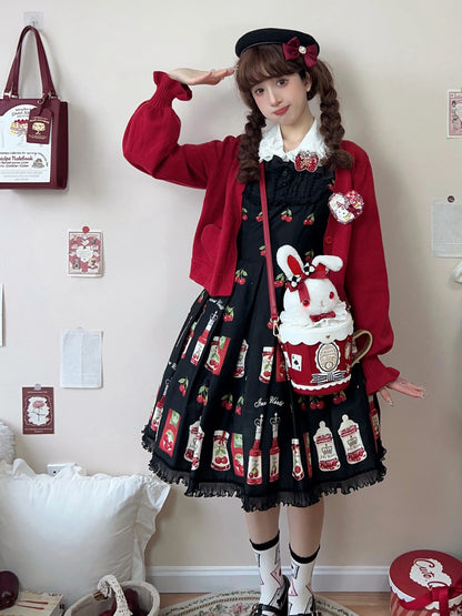 Japanese Original Lolita Cartoon Cute Rabbit Plush Shoulder Bag Sweet Kawaii Jk Uniform Oblique Span Bag