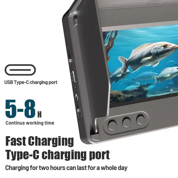 4.3 Inch HD Underwater Fishing Camera Portable Waterproof Fish Finder Visual Video Monitor Ice Sea Boat Fishing Tackle Gear Perfect Outdoor Equipment Gifts for Men Father Black