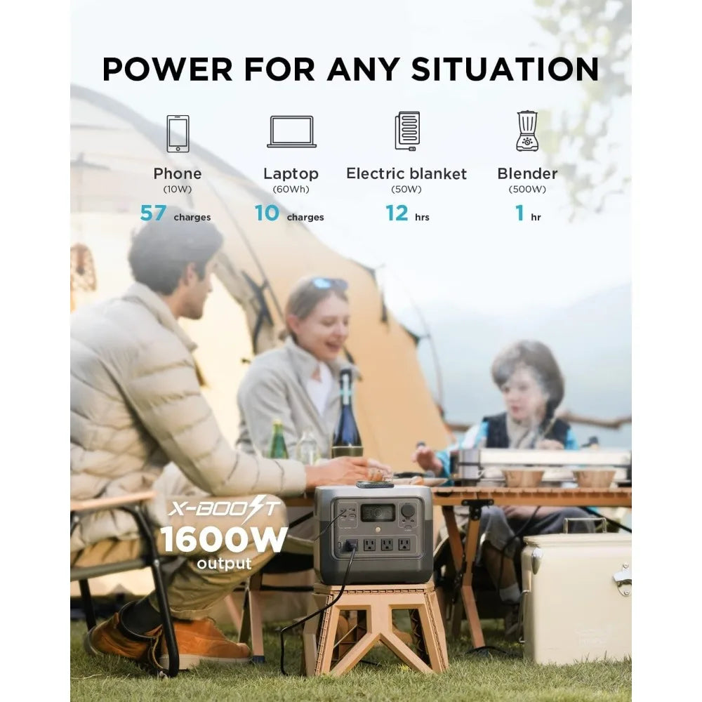 Solar Powered RIVER 2 Pro Portable Power Station 768Wh LiFePO4 Battery Fast Charging in 70 Mins 800W AC Outlet for Home RV