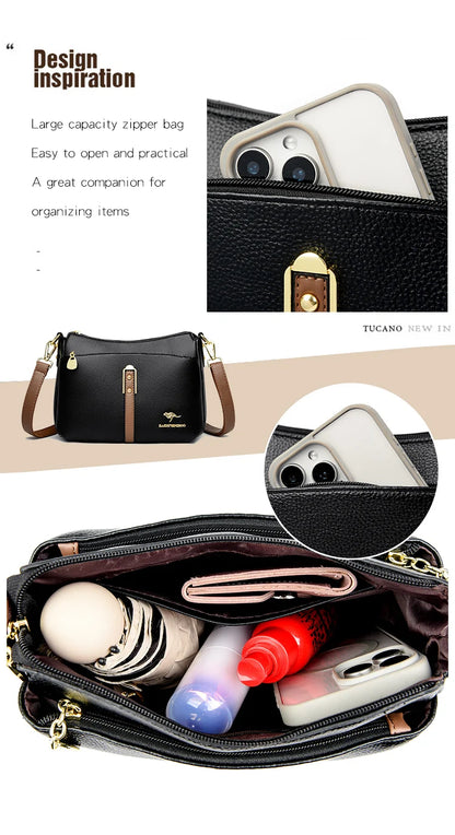 Genuine High Quality Soft Leather Women's Handbag Trend Designer Female Crossbody Bag Casual Shoulder Messenger Handbags 2025
