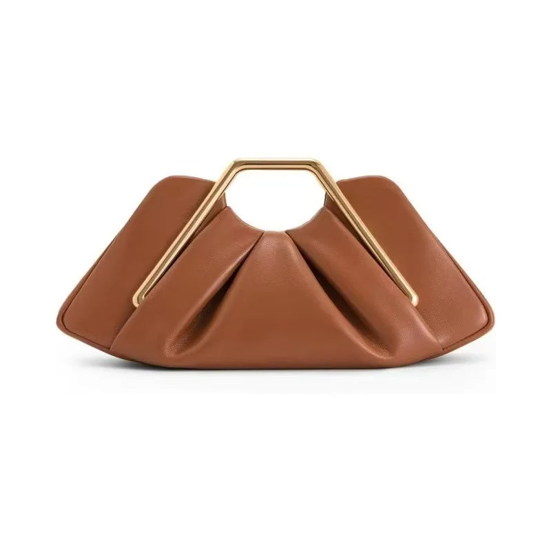 Cross-border New Soft Leather Cloud Bag Niche Pleated Luxury Dinner  Versatile Women Underarm Shoulder Crossbody Daily Handbag