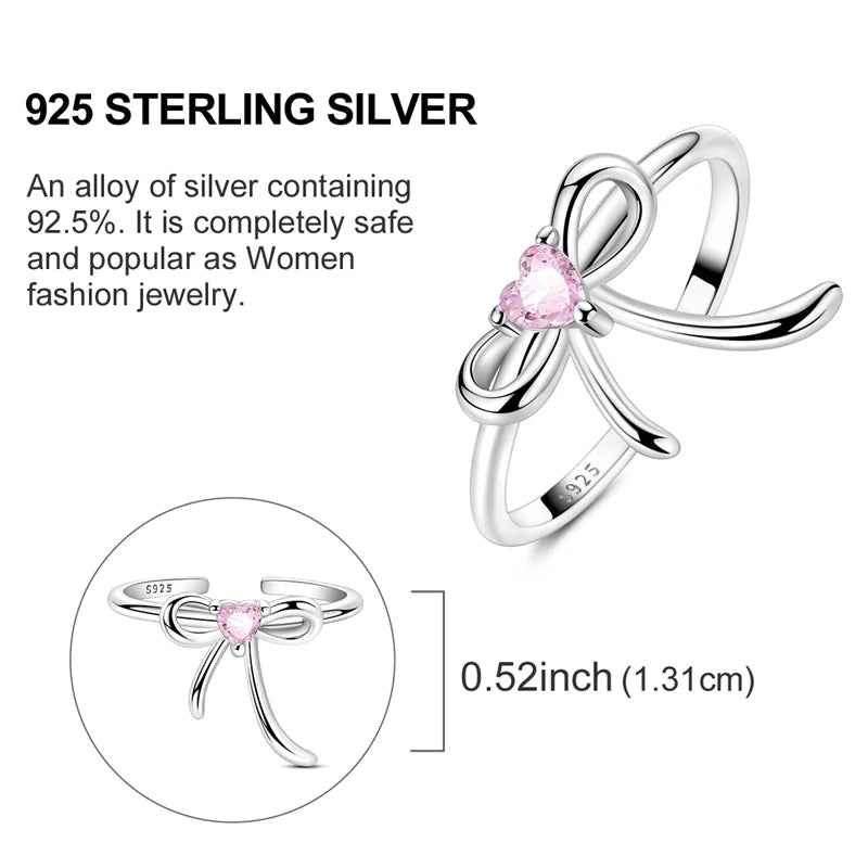 Original 925 Sterling Silver Ring Sun Star Moon Love Bowknot Sunflower Ring For Women Wedding Anniversary Ring Jewelry Gift