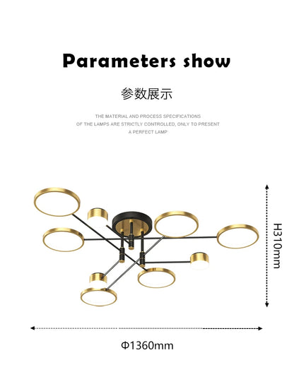 2025 New Chandeliers Romantic Starry Modern Ceiling Light Fixture 6 Lights White Creative Home Stepless Dimmable Ceiling Lamp