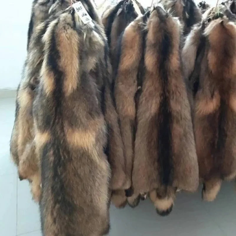 Animal fur pelts real Raccoon dog fur skins high quality Chinese raccoon skin fur