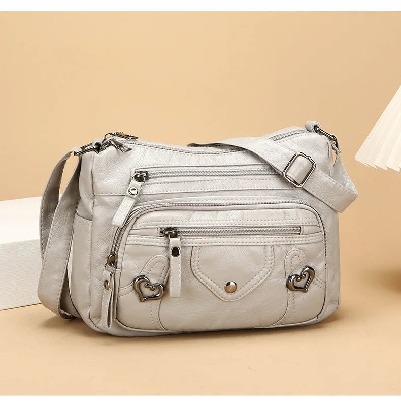 Multi Pocket Soft Leather Crossbody Bag Luxury Purses Handbags Women's Bag Designer Shoulder Messenger Bags for Women