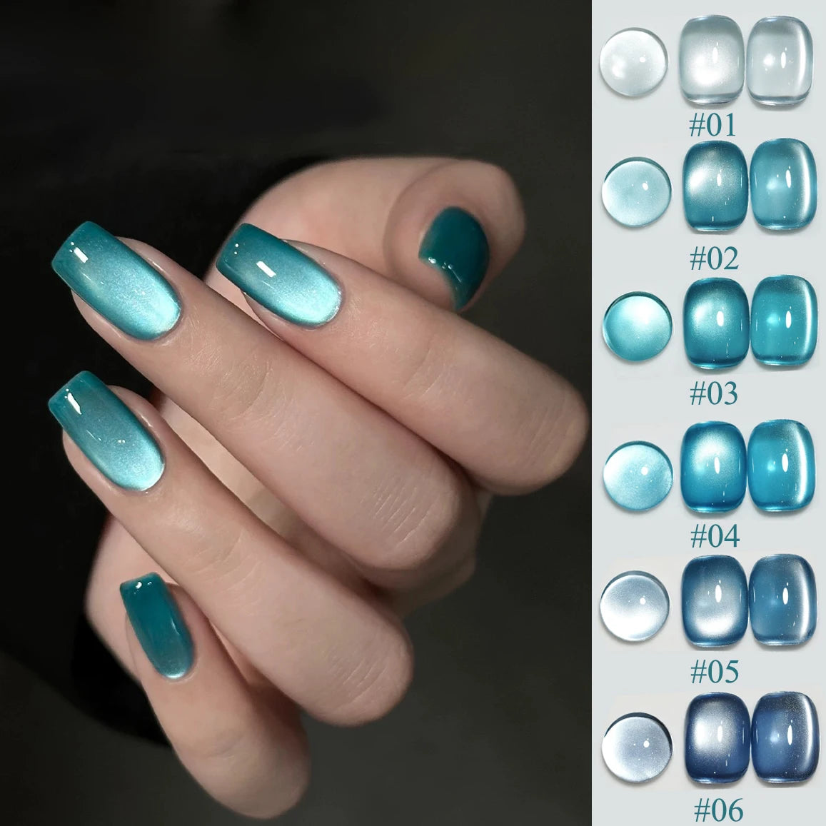 1-24pcs WS Romantic Purple Cat Eye Gel Nail Polish New Style Super Flash Versatile Whitening Purple Glass Bead Cat Nail Salon