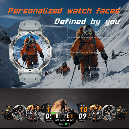 TANK Ultra Outdoor Smartwatch 1400mAh Battery Military Watches Waterproof Two-color Tactical LED Flashlight Men Sports Bracelet