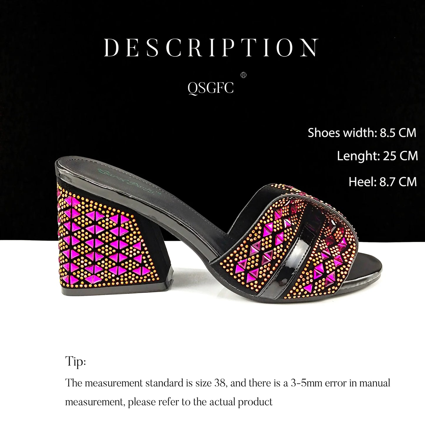 QSGFC Italian Style Women Banquet Shoes And Bag With Rhinestone Decoration Three-Dimensional Small Bag Match Women High Heel