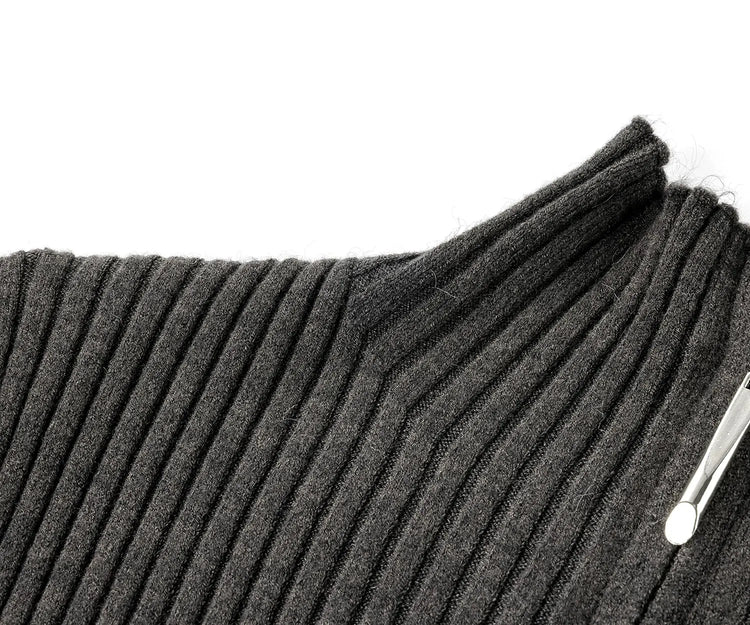2026 Women's Autumn Winter Knit Cardigan Versatile Office Slim Flattering Cropped Zip-Up Sweater Korean Long Sleeve Outerwear