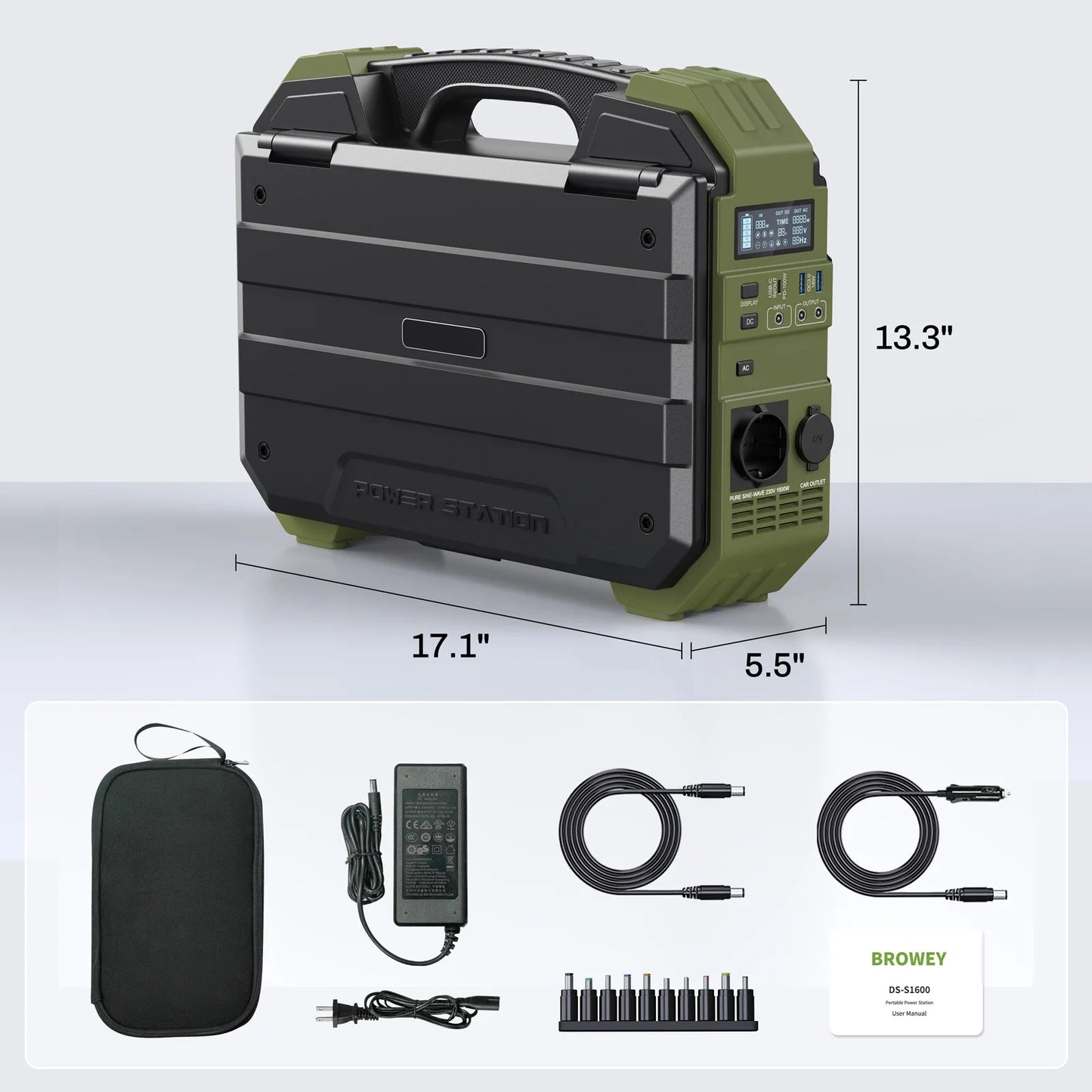 Portable Power Station With Solar Panel 1024Wh 1600W LiFePO4 Battery For Home Backup Outdoors Camping RV Solar Generator