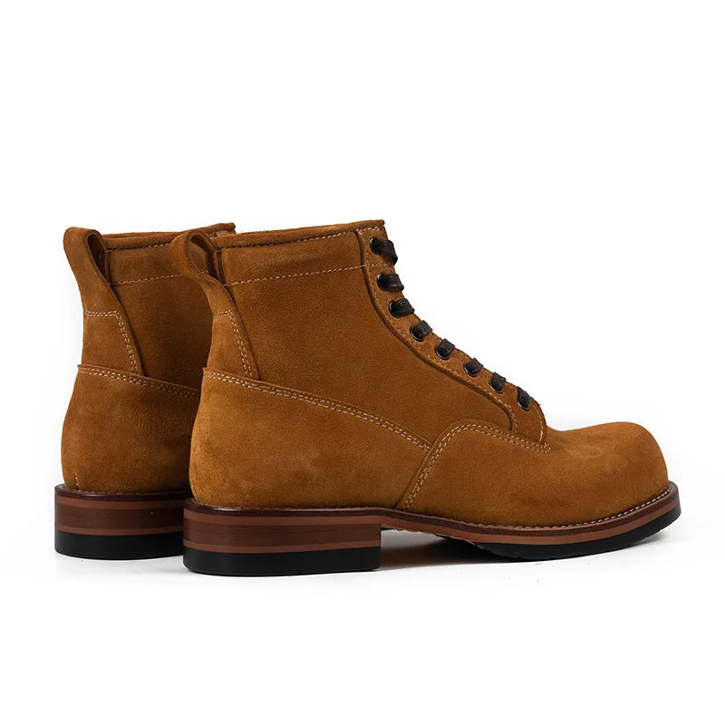 New Handmade High Quality Men Autumn Winter Real Leather Shoes Vintage British Tooling Ankle Boots Outdoor Motorcycle Boots
