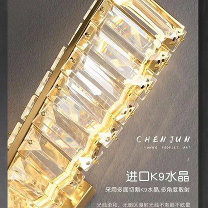 Luxury Crystal Gold Metal Wall Lamp Modern Creative Irregular LED Wall Light Villa Hotel Corridor Bedside Decor Lighting Fixture
