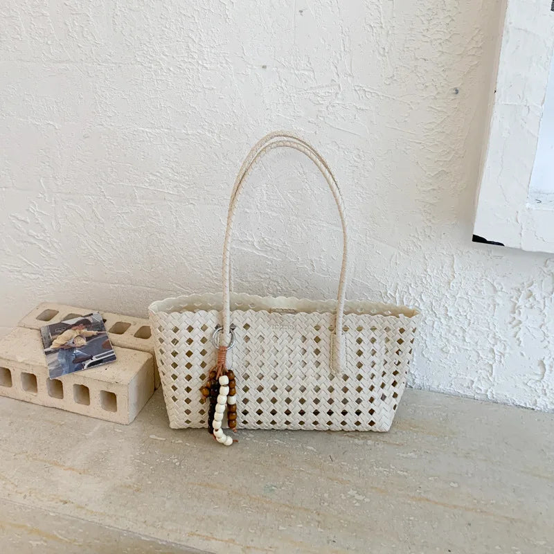 Weave Hollow Out Shoulder Bags for Women 2026 Summer Luxury Designer Hand Bag Females Beach Bags Handbags and Purses