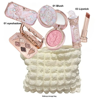 Makeup Flower Knows Set Swan Ballet Series Six Color Eyeshadow Palette Embossed Blusher Shine Lipstick Kit With Bag All In