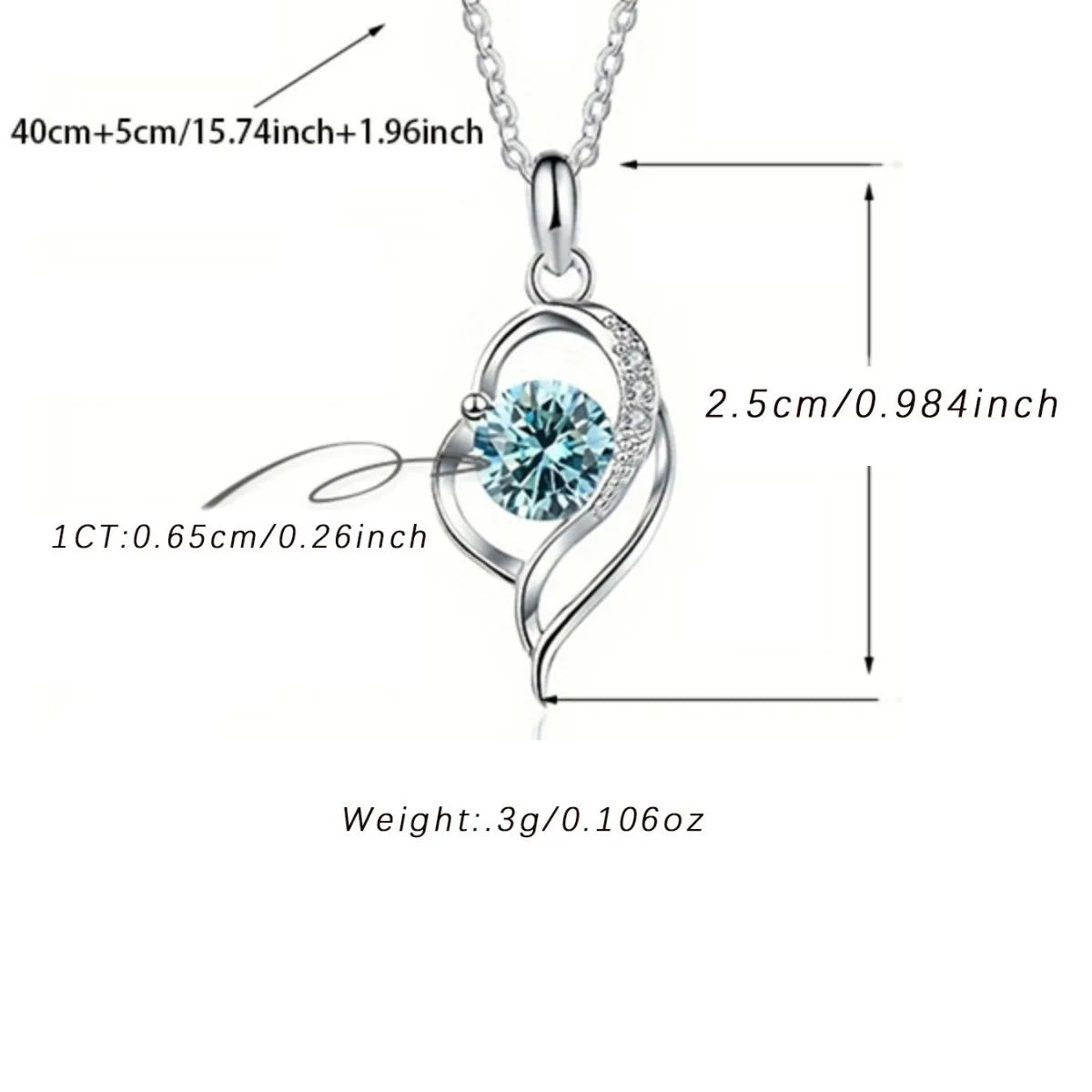 Butterflykiss 925 Sterling Silver Open Heart Pendant Necklace D VVS1 Round Cut Moissanite Love Charm Necklace For Women