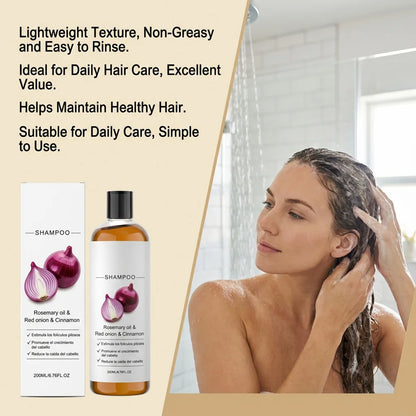 Red Onion Hair Growth Shampoo Against Hair Loss Products Strengthening Hair Follicle Lightweight Cinnamon Rosemary Oil Shampoo