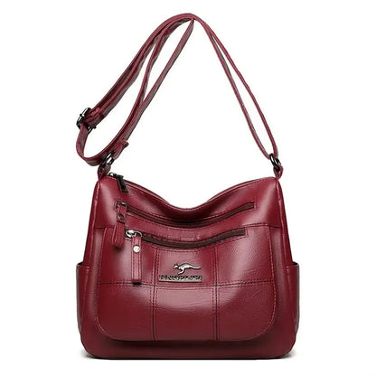 Genuine Soft Pu Leather Handbags for Women Vintage Shoulder Tote Bag Luxury Designer Ladies Large Capacity Purse Bags Sac A Main