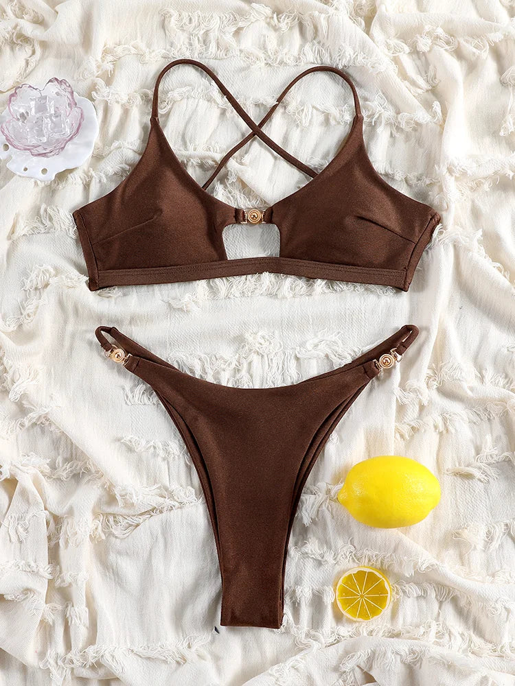 Rinabe Black Bikinis For Women Push Up Sexy Swimsuits Hollow Out Swimwear 2026 Bathing Suits Solid Bikini Set Summer Beachwear