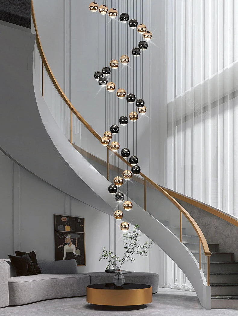 Modern Crystal stair chandelier lights indoor lighting Ceiling lamp hanging light led Chandeliers for living room indoor lightin