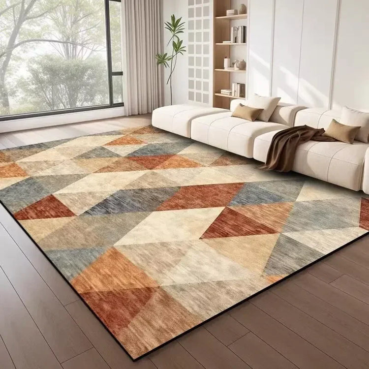 Nordic Style Geometric Large Rugs for Living Room Modern Decoration Home Carpet Light Luxury Bedroom Rug  Washable Mat