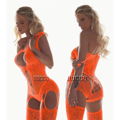 Sexy Sleepwear Lingerie Sheer Babydoll Underwear Body Stocking Chemises Catsuit Bodysuits Plus Size Nightgown Bodysuit