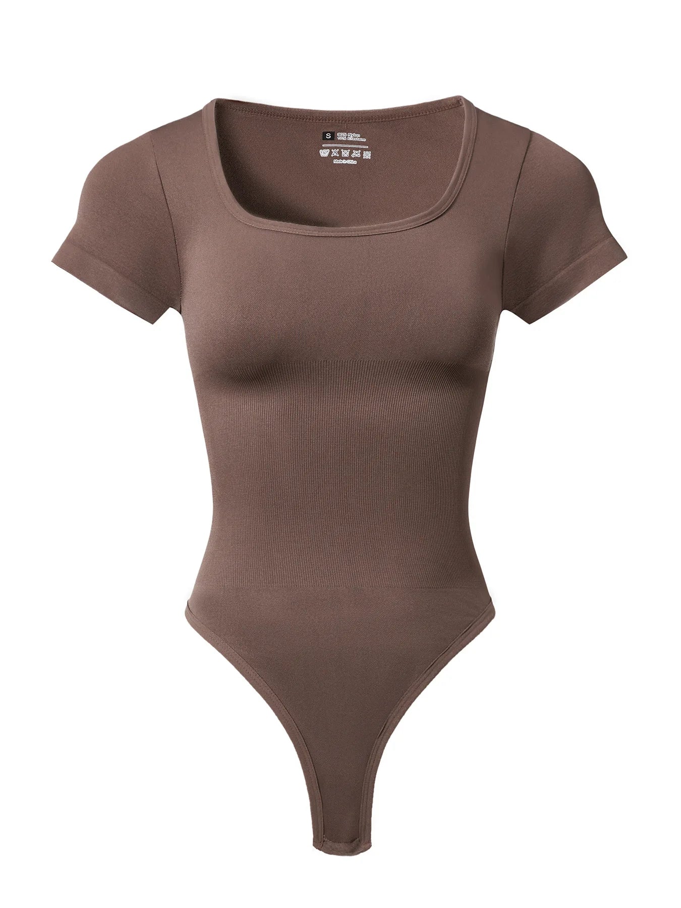 Women Plus Size Square Neck Short Sleeve Bodysuit Tummy Control Body Shaper Seamless Slimming Fashion Shapewear Jumpsuit
