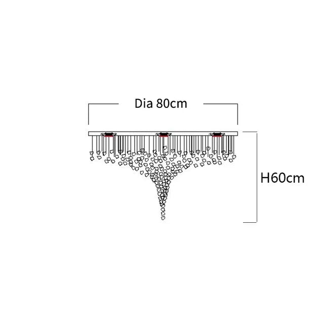 Crystal Stone Hanging Lamp Large Luxury Led Chandelier Staircase Living Room Light Fixture Long Hallway Lobby Indoor Home Lustre