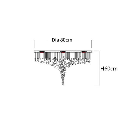 Crystal Stone Hanging Lamp Large Luxury Led Chandelier Staircase Living Room Light Fixture Long Hallway Lobby Indoor Home Lustre